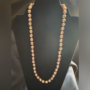 Vintage Miriam Haskell Bronze Bead Necklace